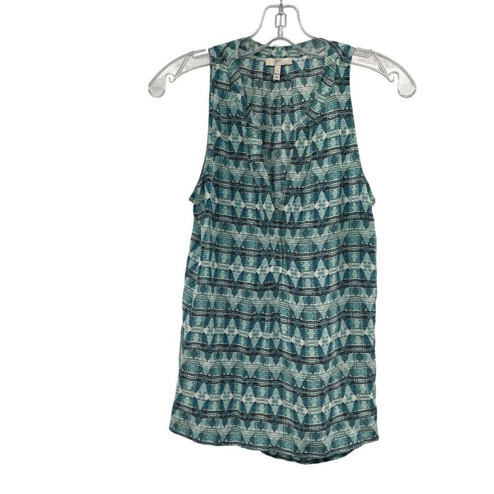 Joie Womens Print Silk Sleeveless Top Pullover Multicolor Size Small